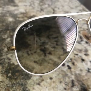 Authentic White Aviator RayBans